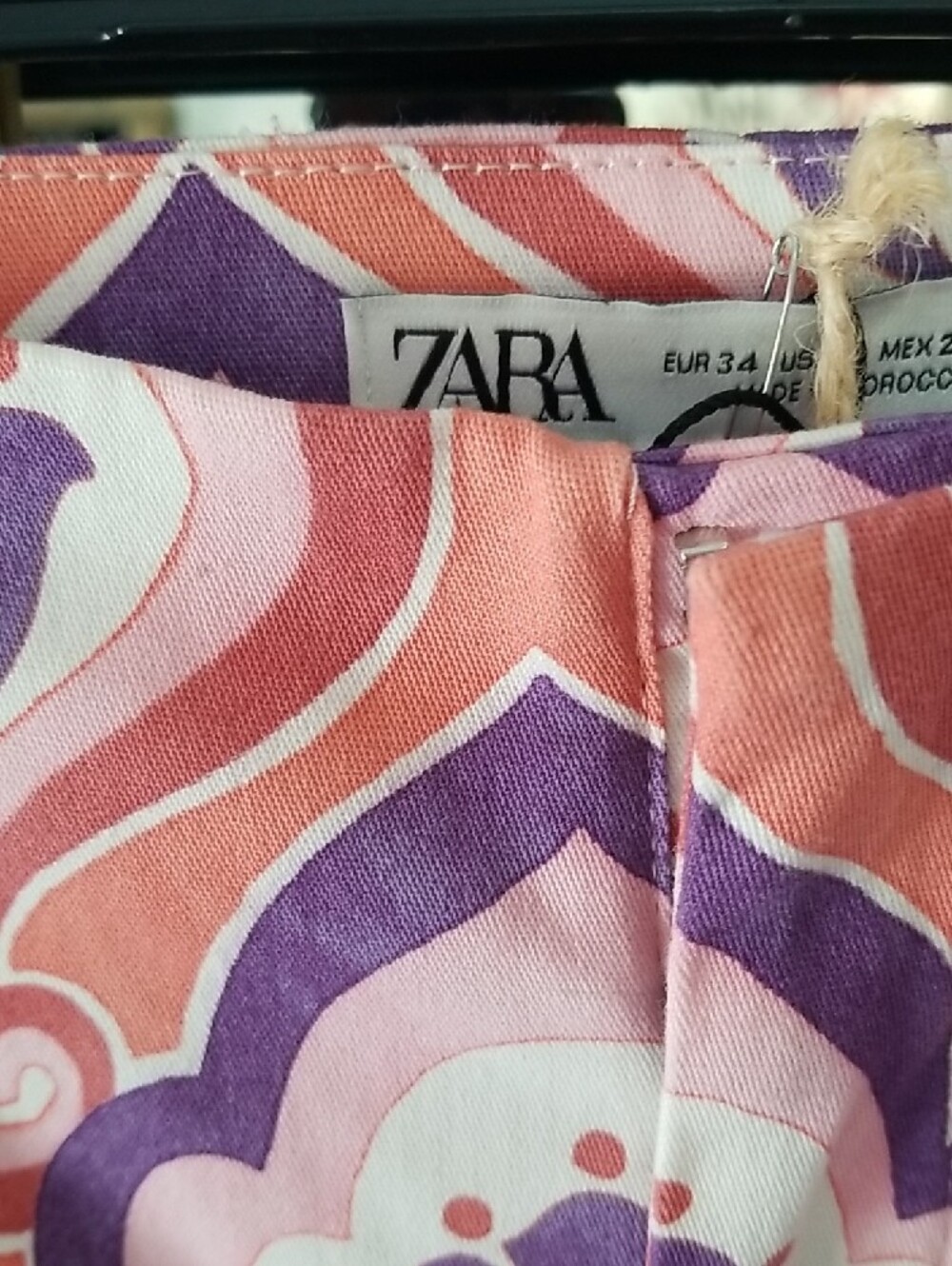 Zara Purple & Peach Retro Floral Skirt - Picture 2 of 7